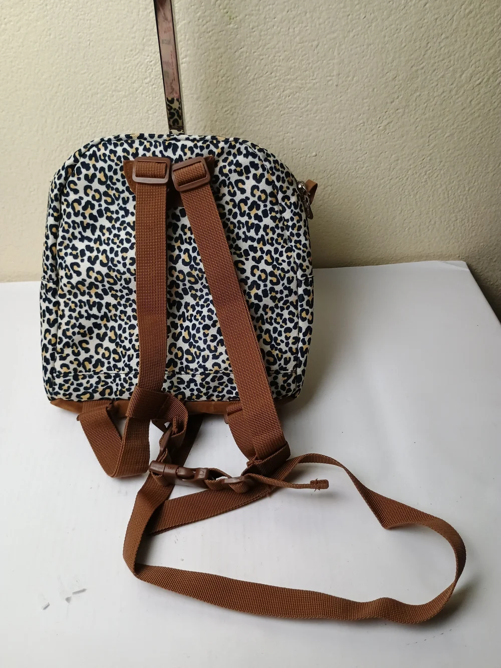 Little Me Leopard Print Mini Backpack with Brown Accents